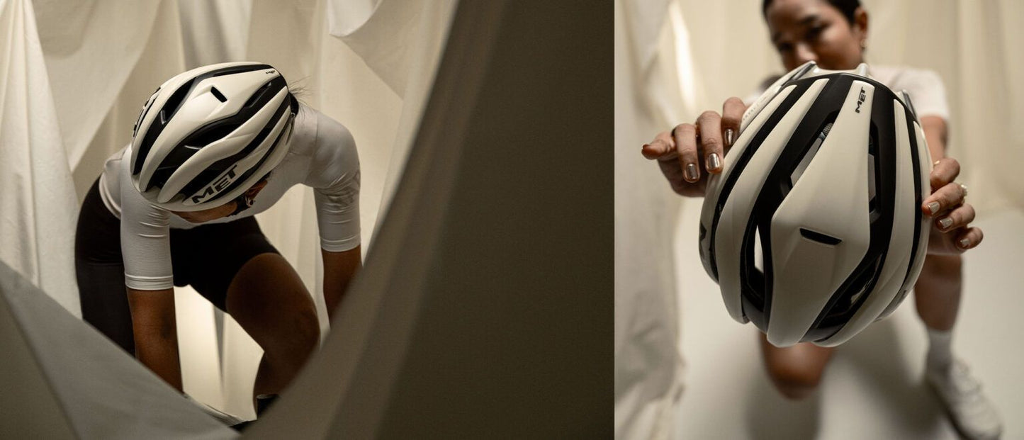 MET TRENTA MIPS WAX Matte White Gravel kypärä