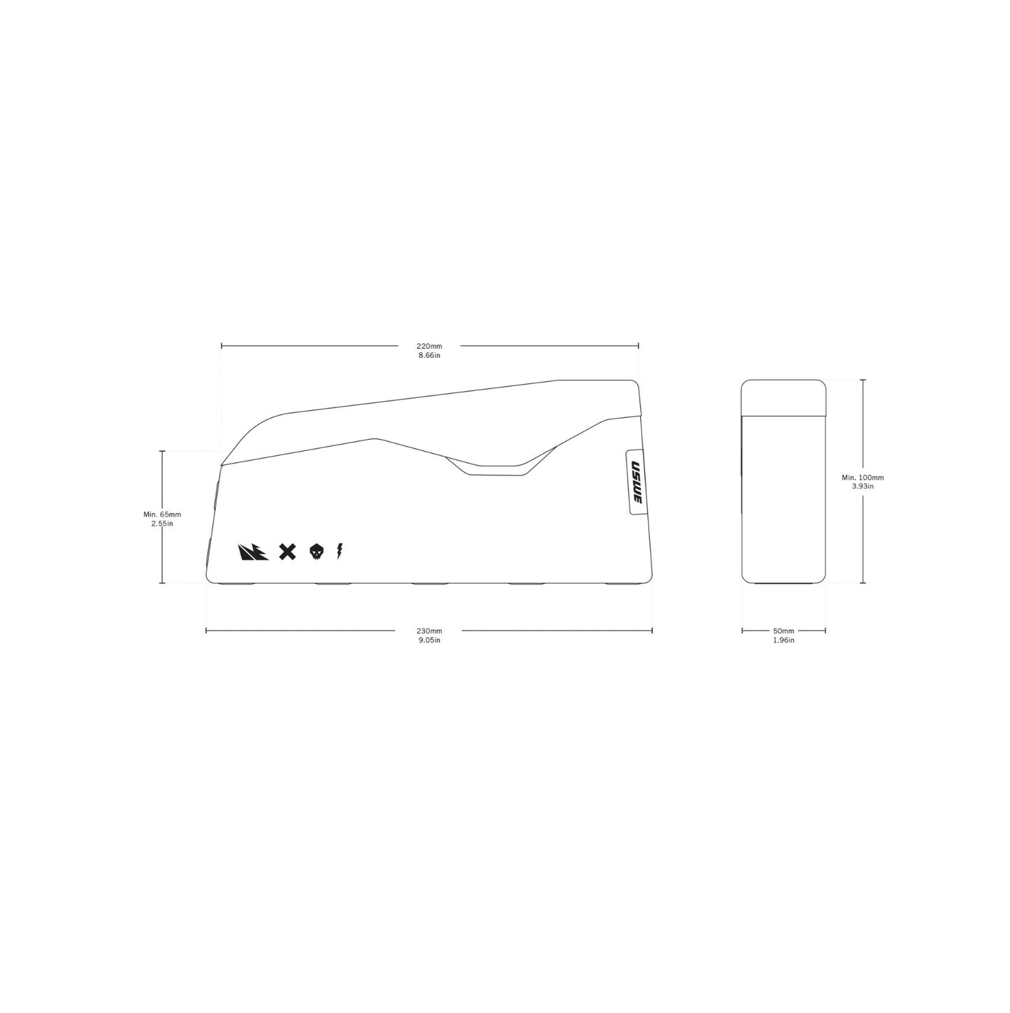 USWE TOP TUBE MAGNETIC 1.2 L runkolaukku musta