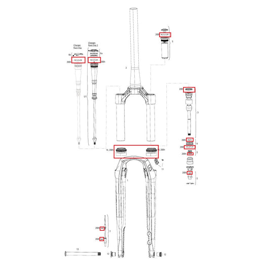 ROCKSHOX RUDY XPLR BASE/ULTIMATE A1 200 h/vuosi huoltosarja (2022)