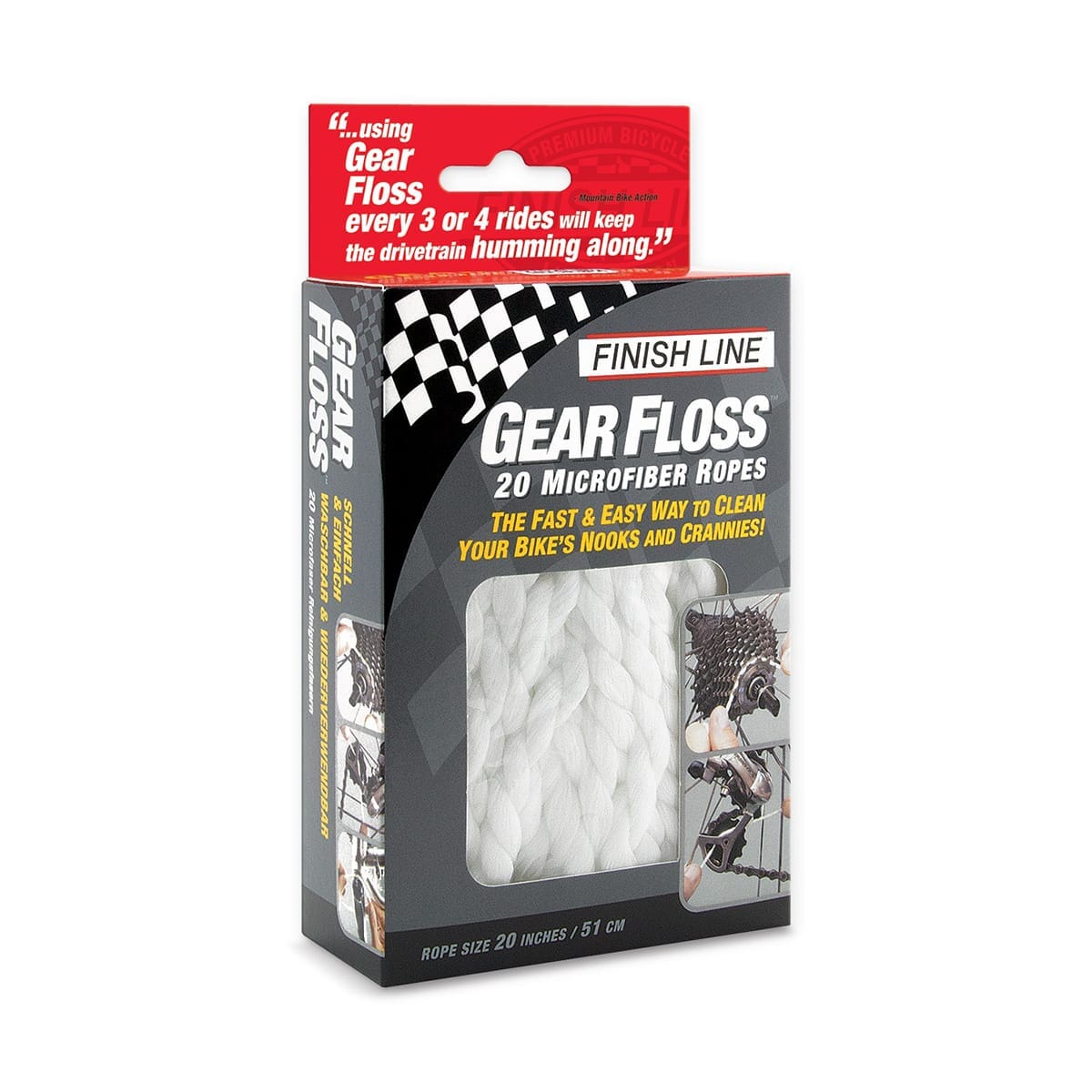 Rubans de Microfibre pour Nettoyage pour Transmission FINISH LINE GEAR FLOSS (x 20)