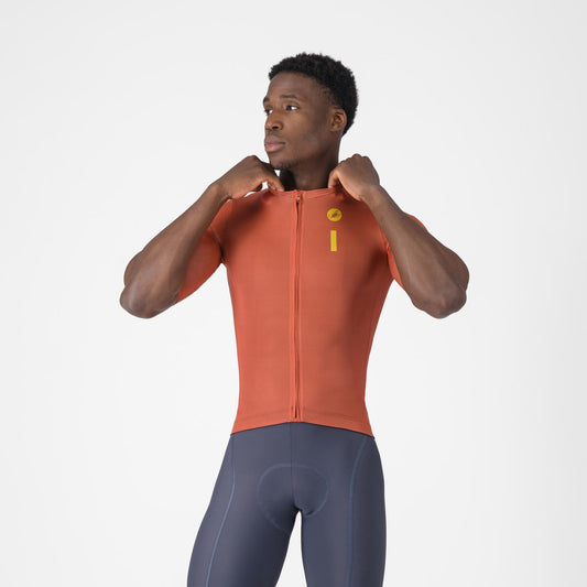 CASTELLI DRITTONE LOGO lyhythihainen Jersey Paprika