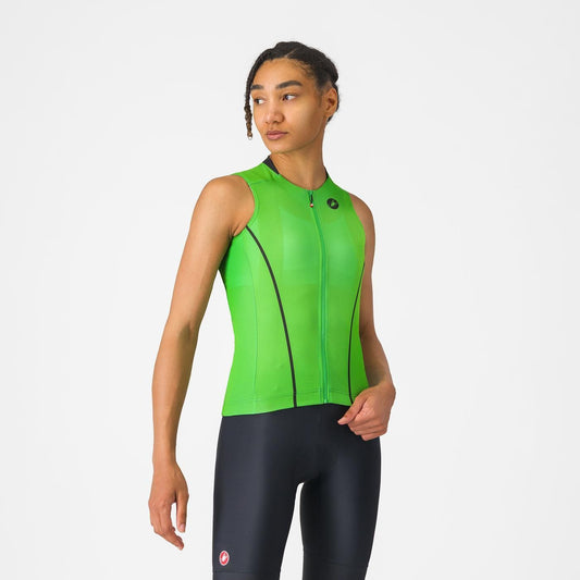 CASTELLI ANIMA FLOW Naisten hihaton Jersey vihreä