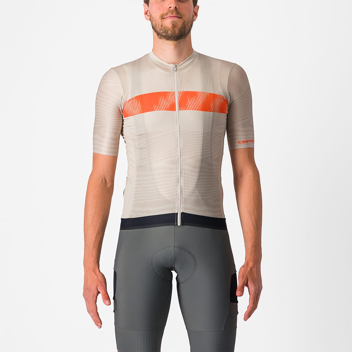 CASTELLI UNLIMITED ENDURANCE lyhythihainen trikoo harmaa/oranssi