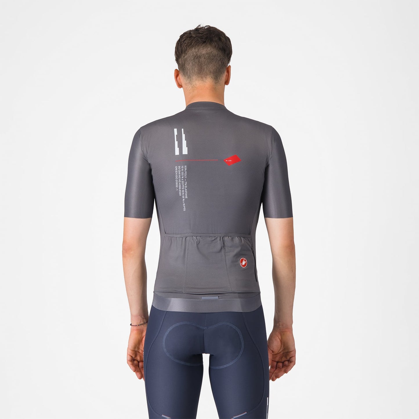 CASTELLI ESPRESSO R--A/D lyhythihainen trikoo Smoke Grey (savunharmaa)