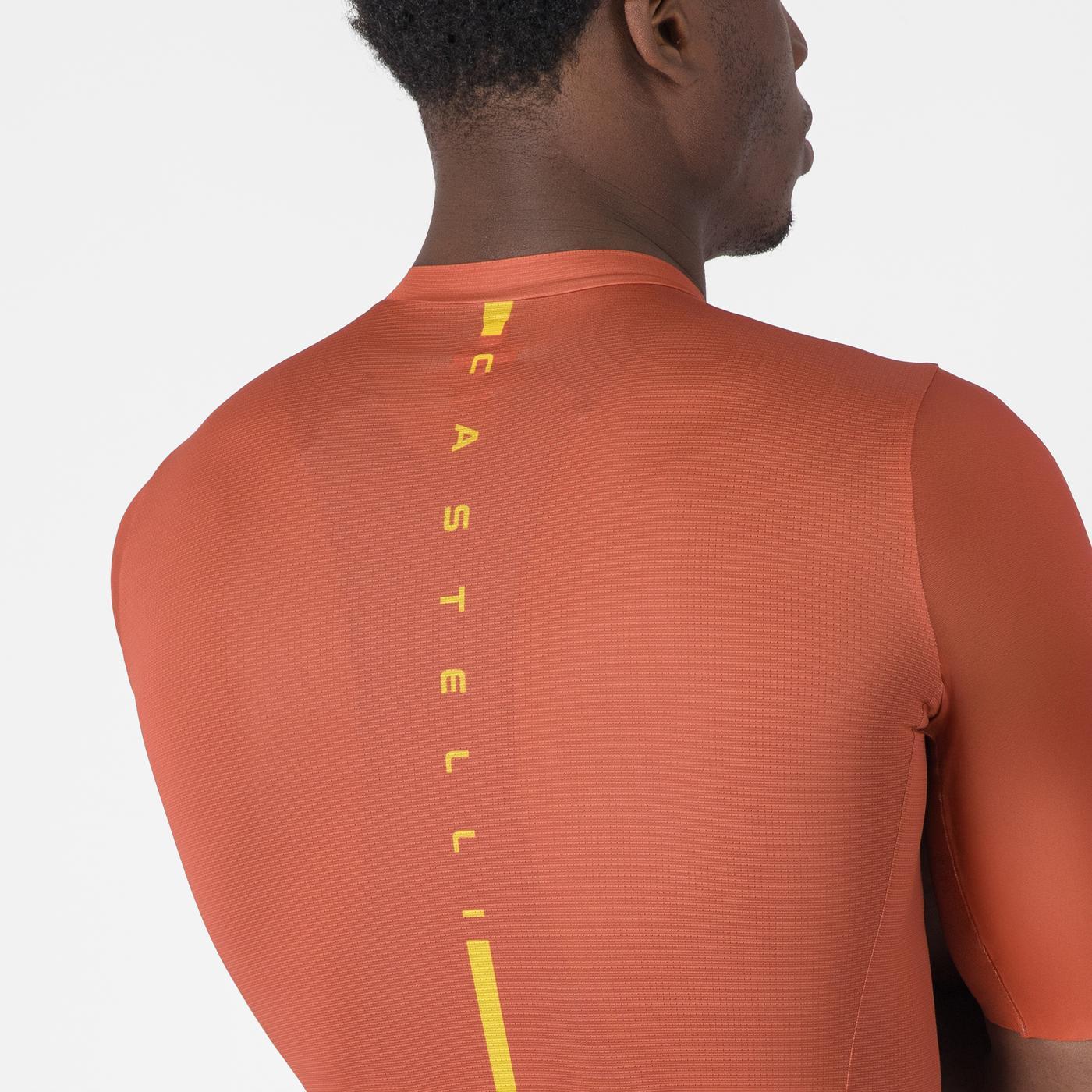 CASTELLI DRITTONE LOGO lyhythihainen Jersey Paprika