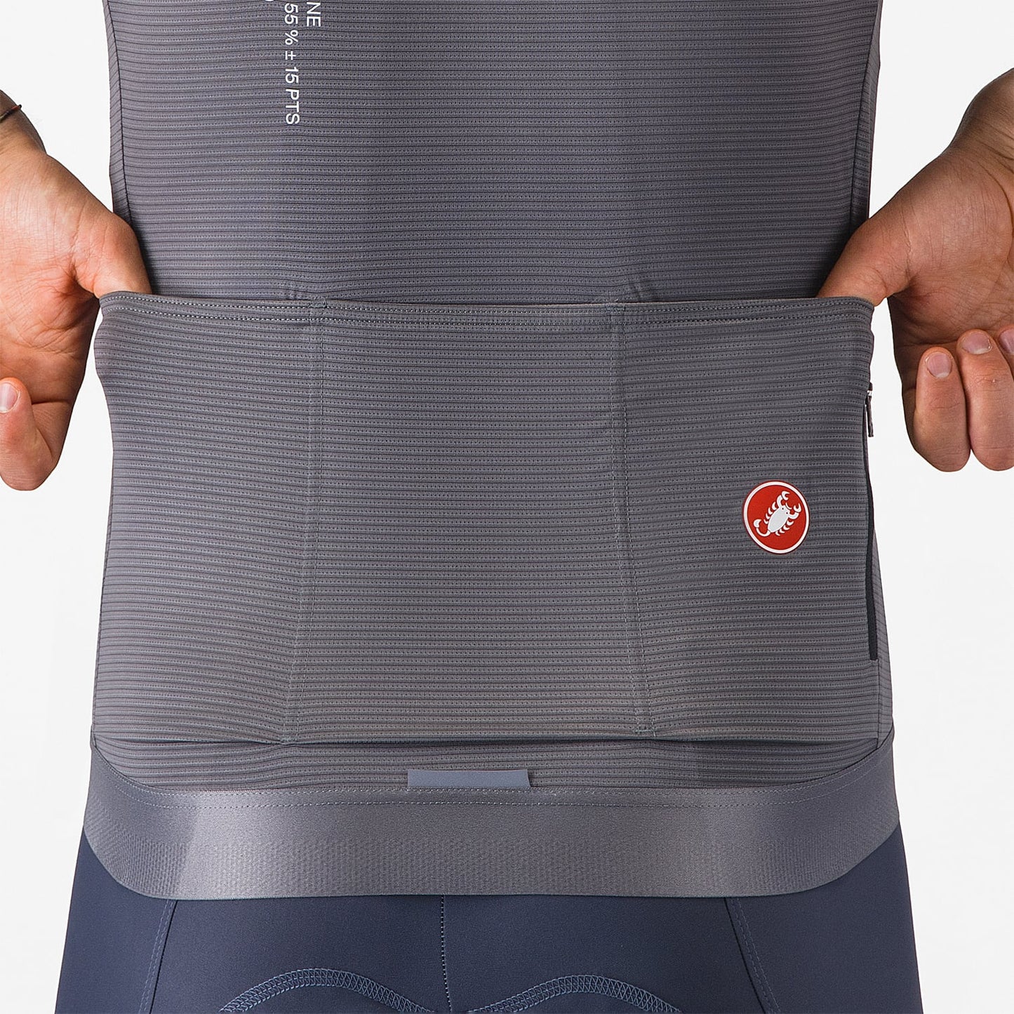 CASTELLI ESPRESSO R--A/D lyhythihainen trikoo Smoke Grey (savunharmaa)