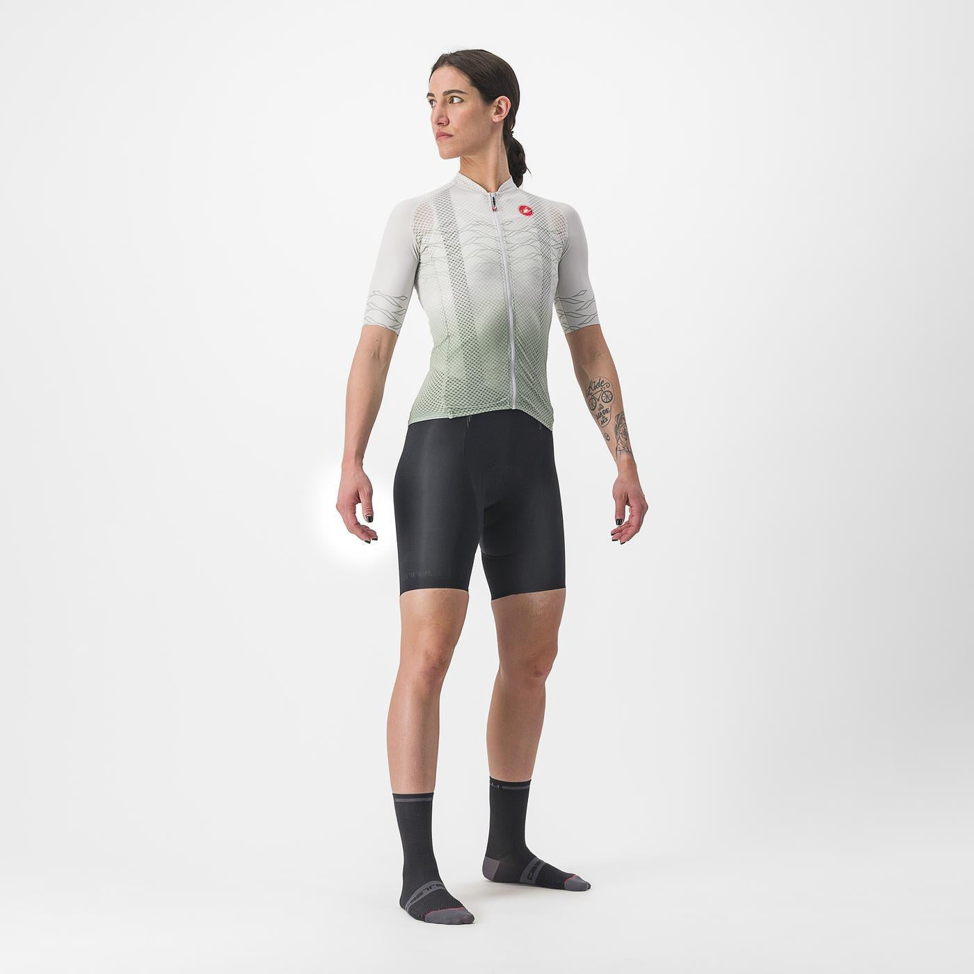 CASTELLI CLIMBER'S 2.0 Naisten lyhythihainen Jersey harmaa/vihreä