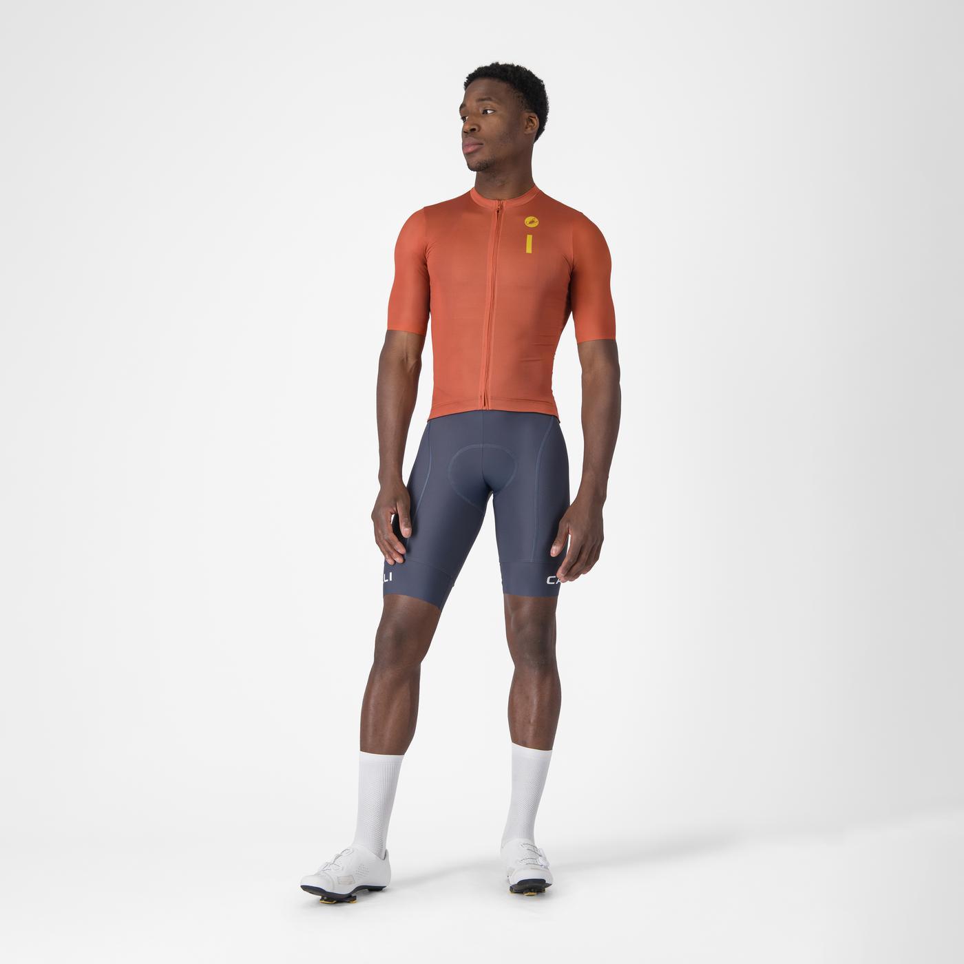 CASTELLI DRITTONE LOGO lyhythihainen Jersey Paprika