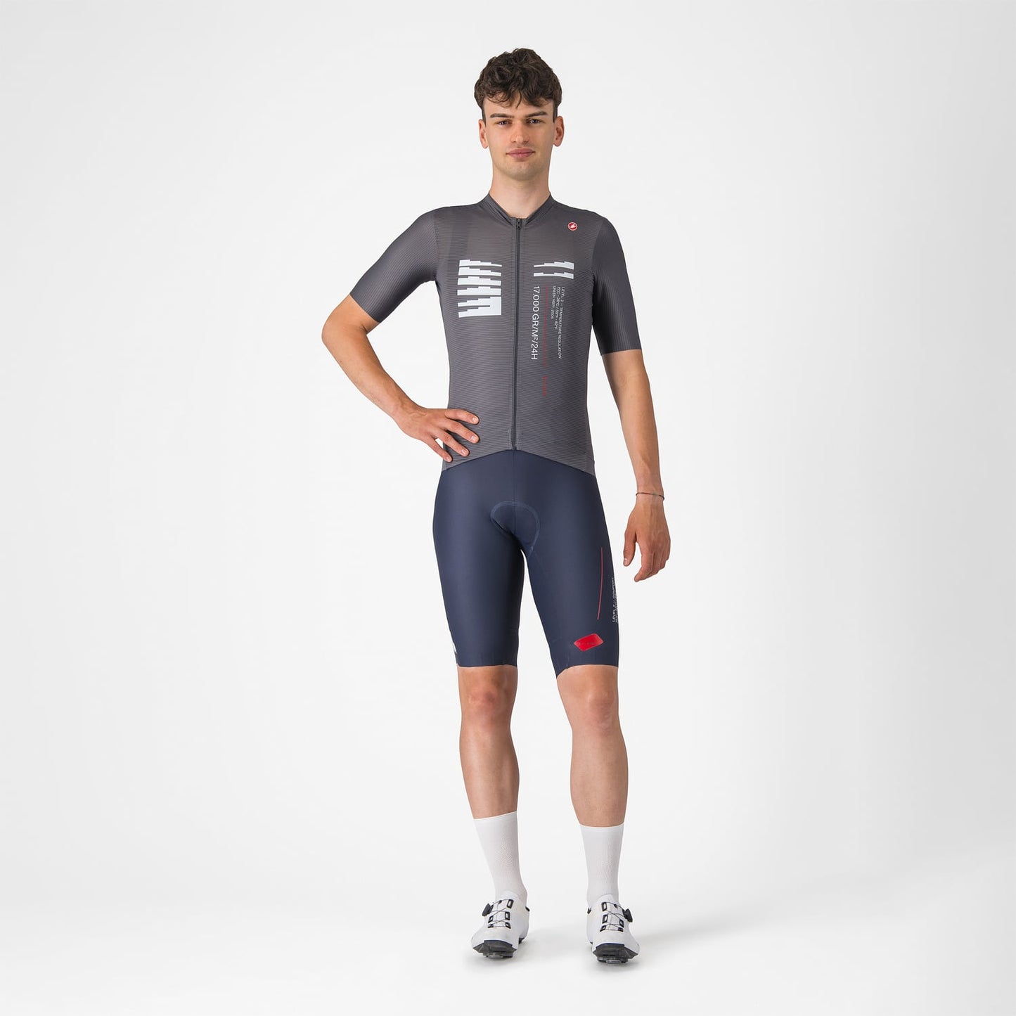 CASTELLI ESPRESSO R--A/D lyhythihainen trikoo Smoke Grey (savunharmaa)