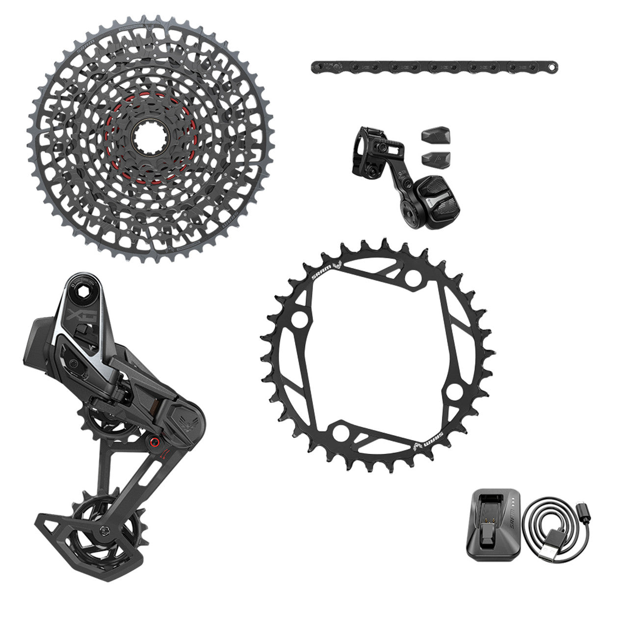 SRAM X0 EAGLE E-MTB 104BCD AXS T-TYPE 36 hammasta 10/52-ryhmä