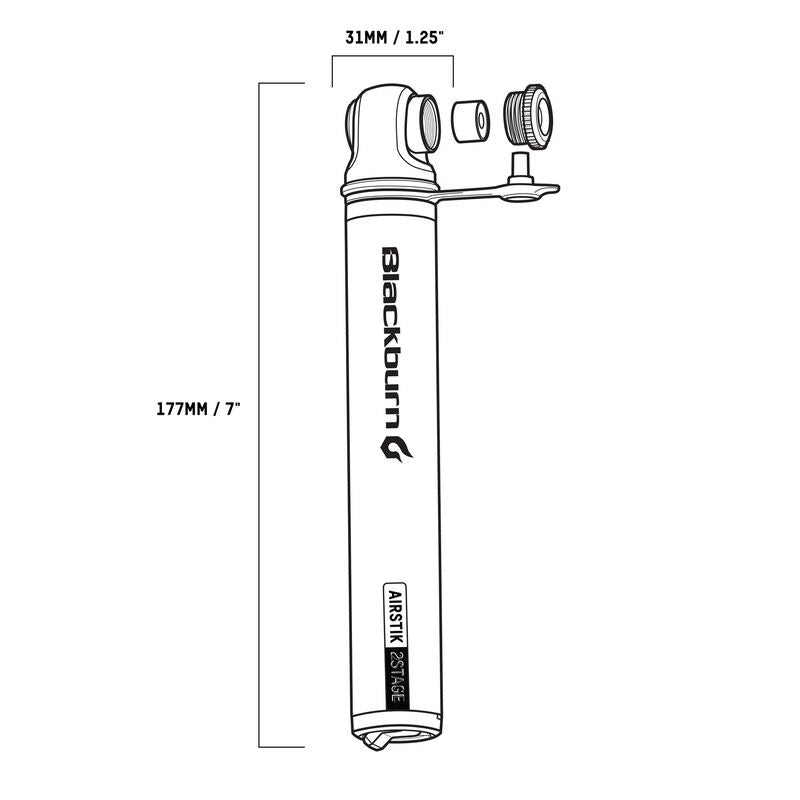 BLACKBURN AIRSTIK 2STAGE käsipumppu hopea