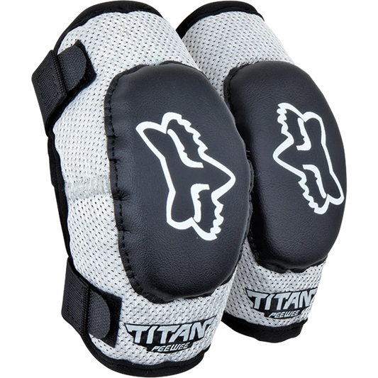 FOX PEEWEE TITAN Junior -kyynärsuojat musta/hopea