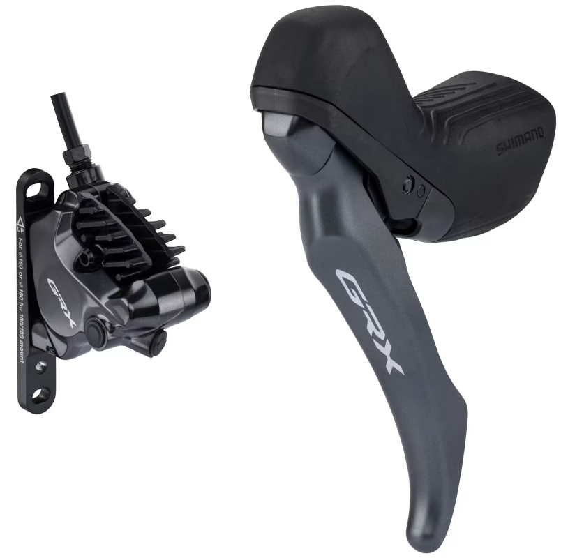 Vasen 1x-kahva ja etujarrusatula SHIMANO GRX BL-RX820 + BR-RX820 Flat Mount