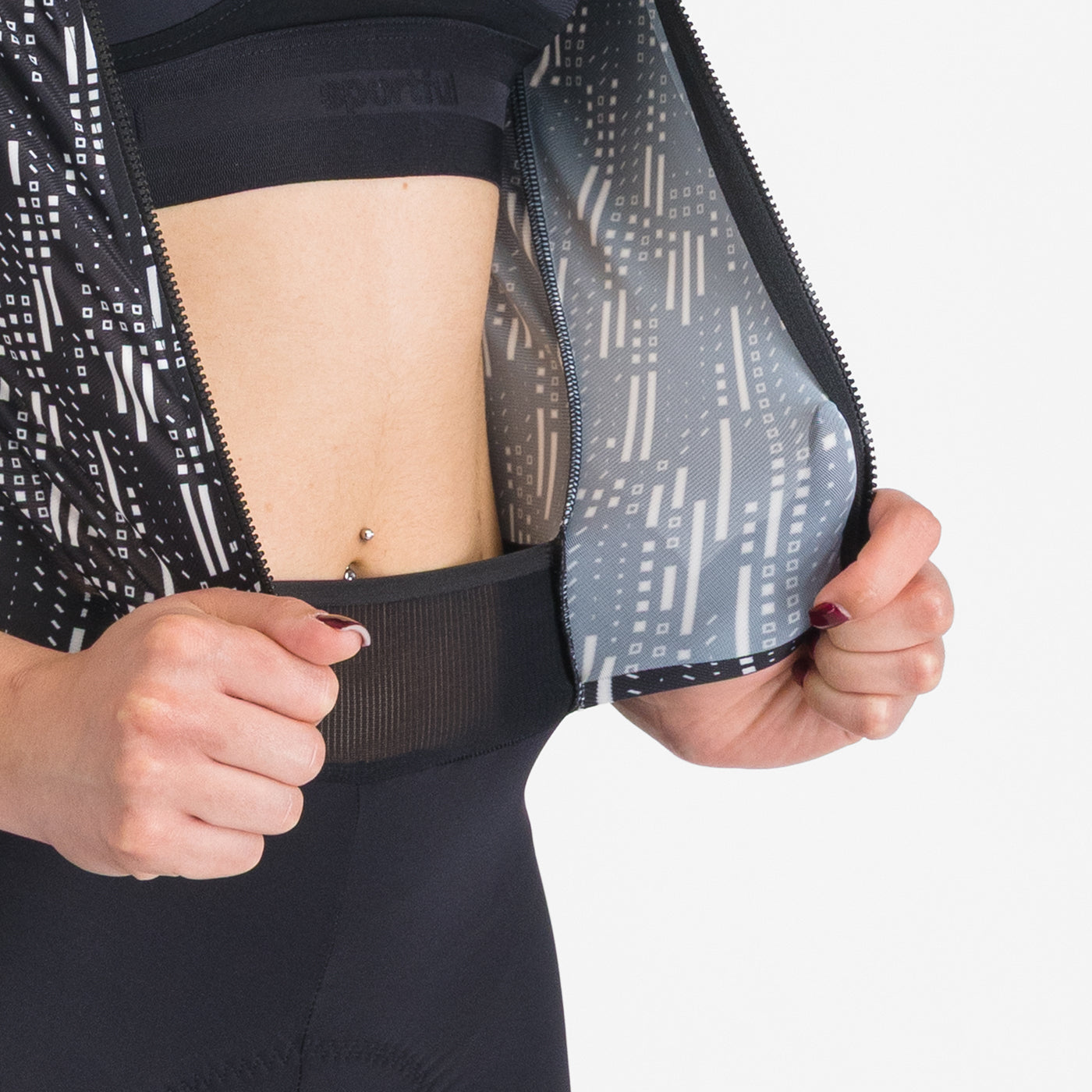 Naisten SPORTFUL G-SUIT lyhythihainen musta/valkoinen