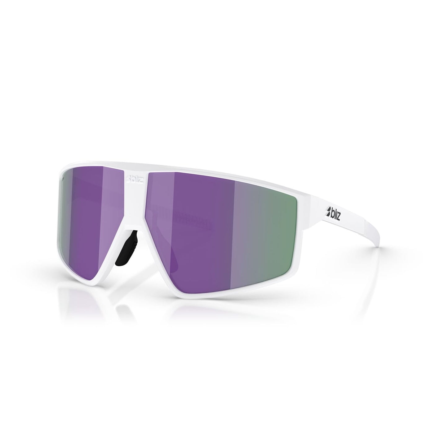 BLIZZ P002S Matt valkoinen kehys ruskea violetti moniväriset lasit