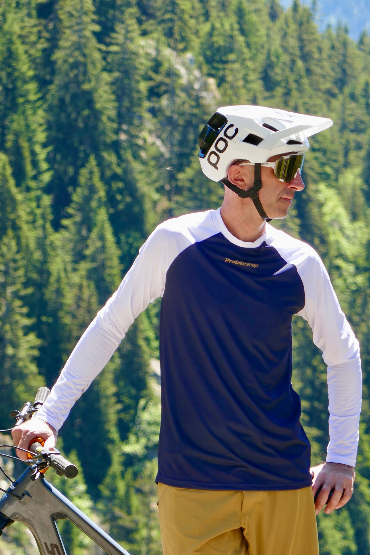 PROBIKESHOP FREERIDE pitkähihainen trikoo laivastonsininen/valkoinen