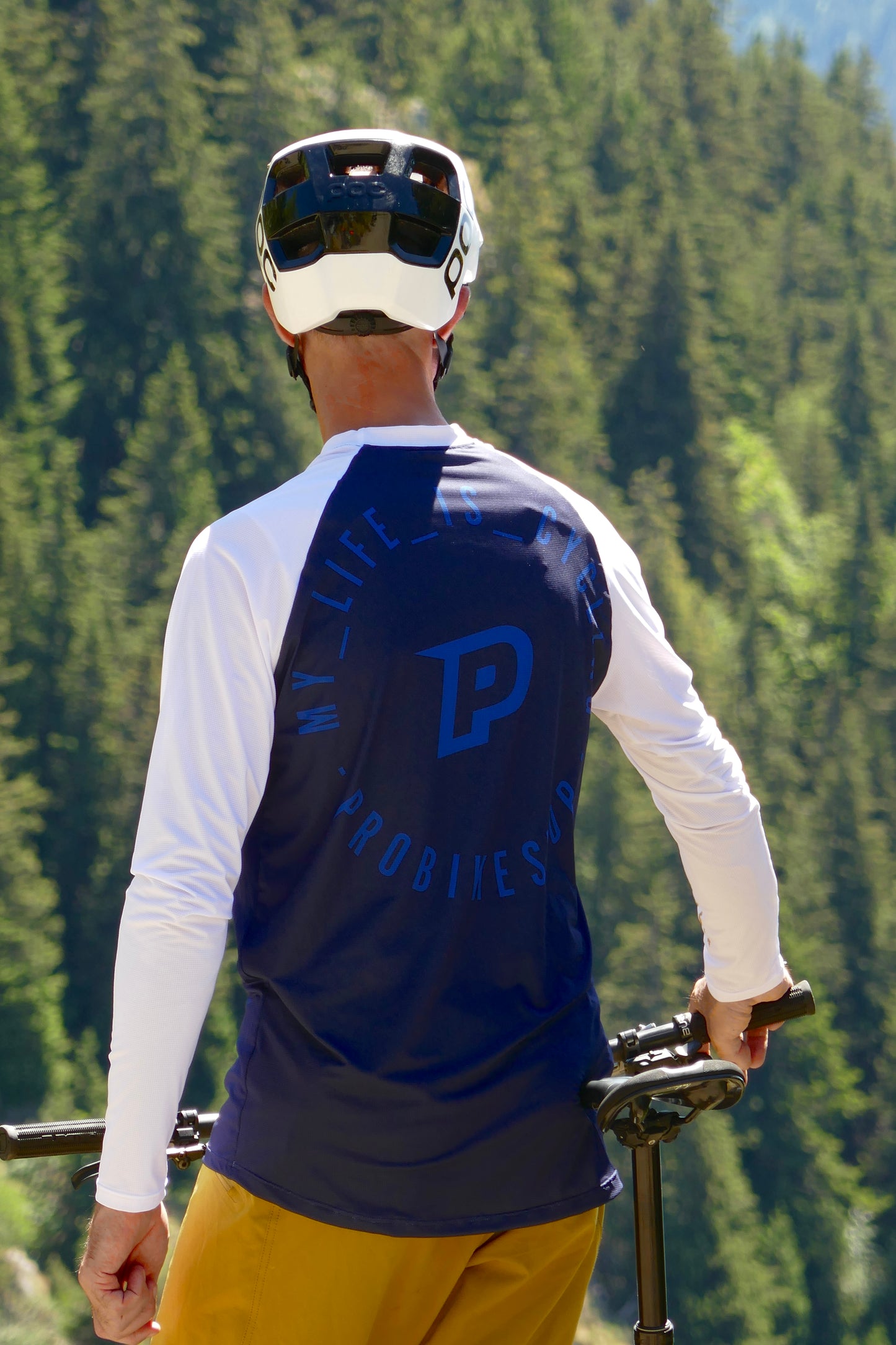 PROBIKESHOP FREERIDE pitkähihainen trikoo laivastonsininen/valkoinen