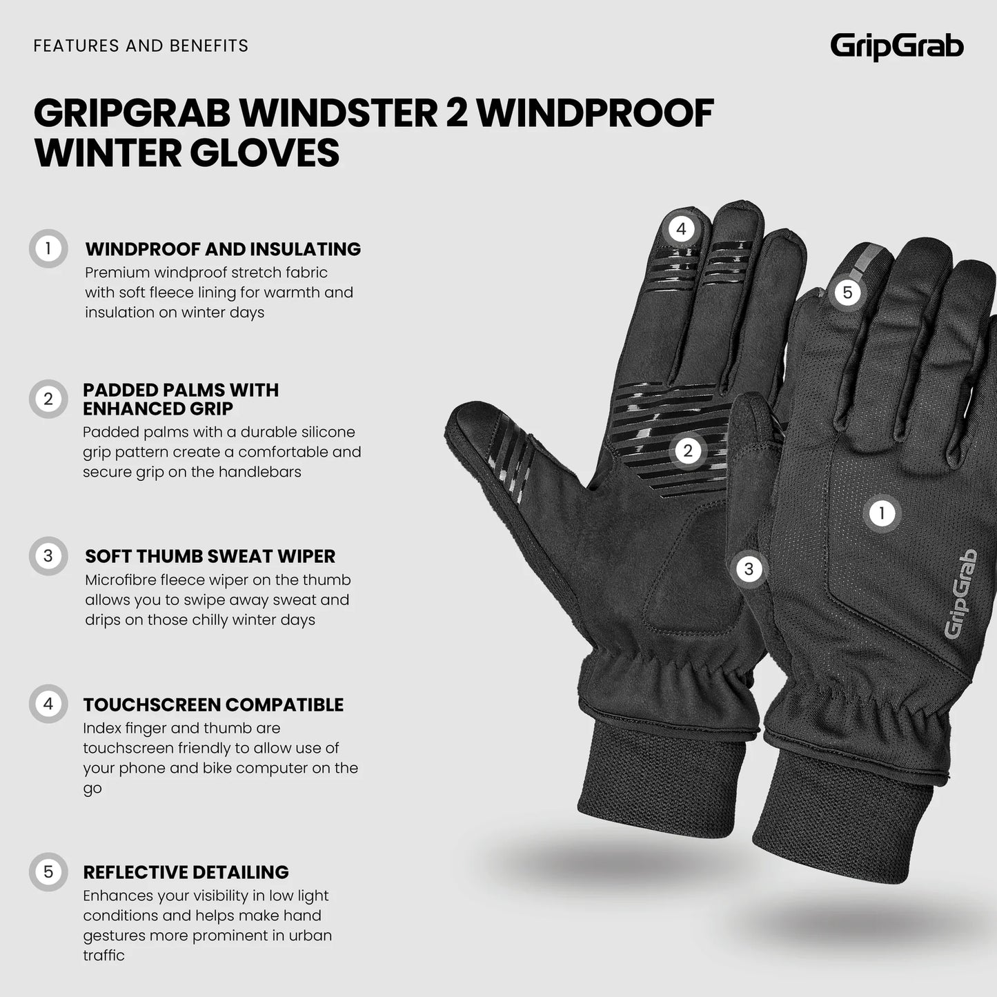 WINDSTER 2 WINDPROOF WINTER GRIPGRAB Käsineet Keltainen