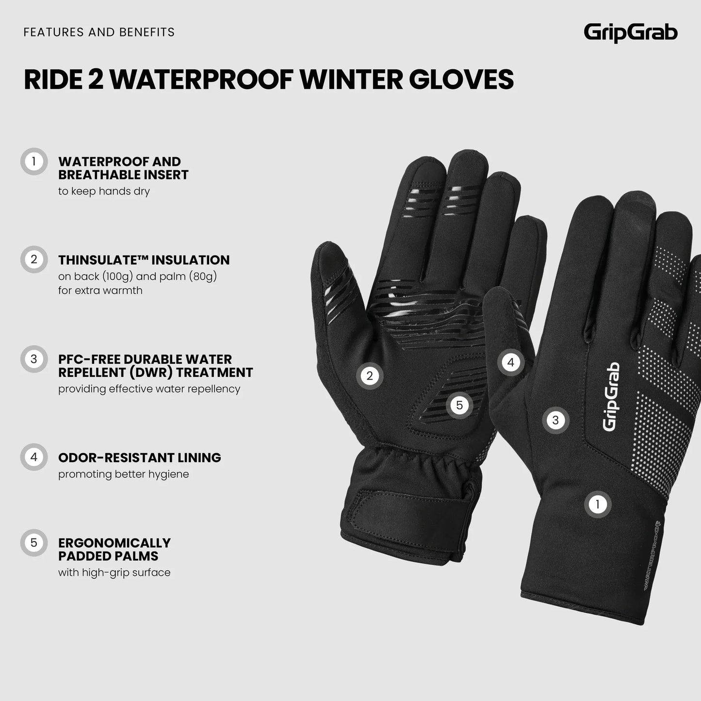 GRIPGRAB RIDE 2 WINDPROOF TALVIKÄSINEET Keltainen