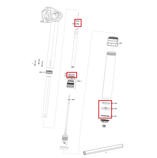 ROCKSHOX REVERB AXS A1/A2 200 h/vuosi huoltosarja