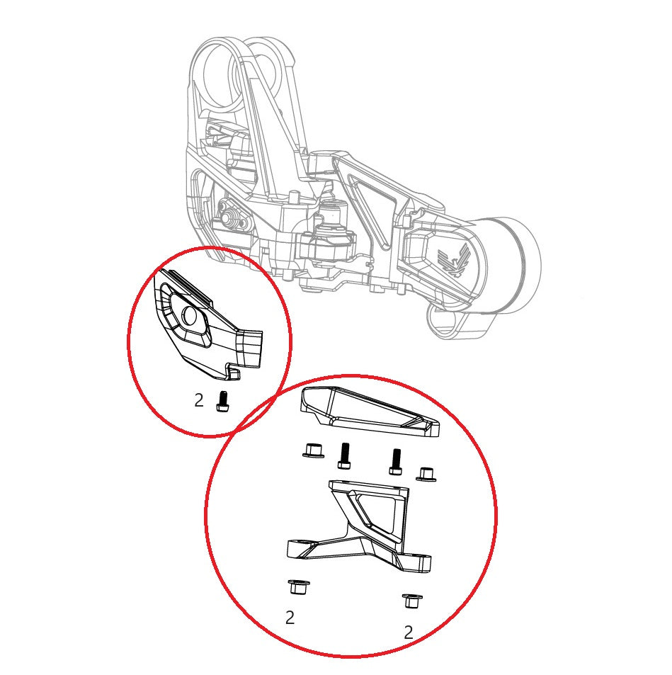 SRAM XX-SL T-Type Eagle AXS Derailleur Protection Kit -suojapakkaus