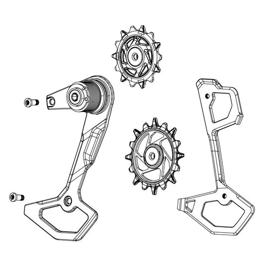 SRAM XX-SL T-TYPE EAGLE AXS -vaihteistohäkki ja pyörät