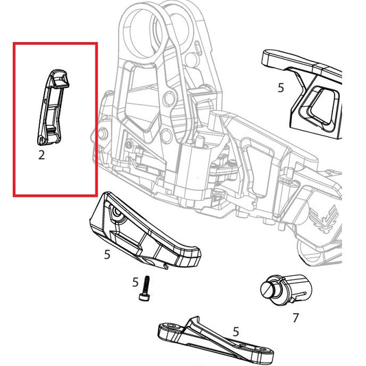 SRAM GX T-Type AXS-vaihteiston akun lukitusvivun kiinnike