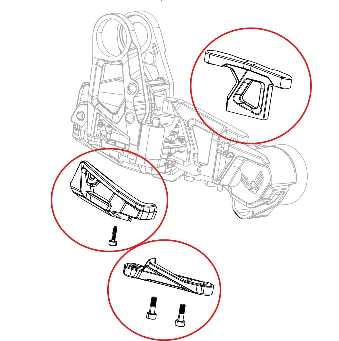 SRAM GX T-Type Eagle AXS Derailleur Guard Kit -suojapakkaus