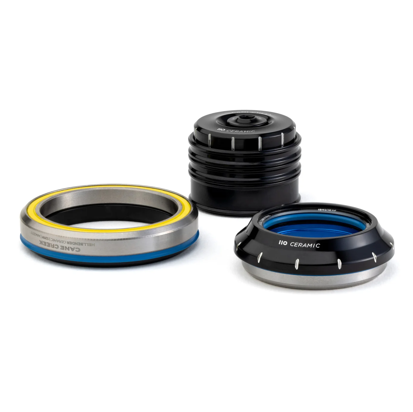 CANE CREEK 110 Keraaminen kapeneva jakopää, 1 1/8"-1.5", IS42/28.6/H9 | IS52/40, musta/ hopea