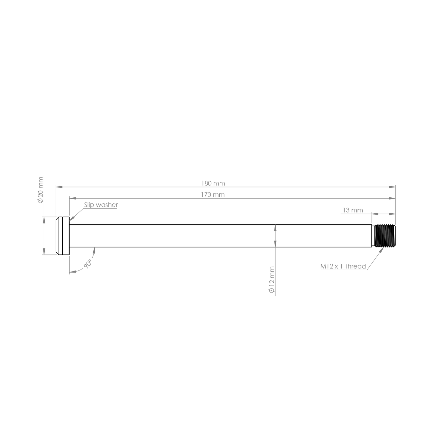 BURGTEC 173mm takapyörän akseli Rocky Mountain runkoon Musta