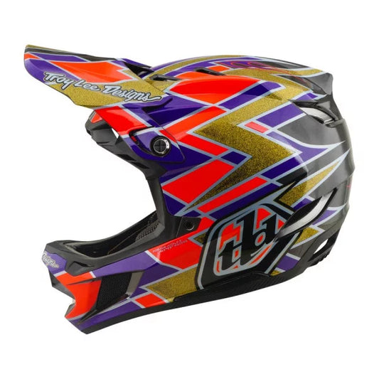 TROY LEE DESIGNS D4 CARBON MIPS FLUSH -maastopyöräilykypärä oranssi/violetti