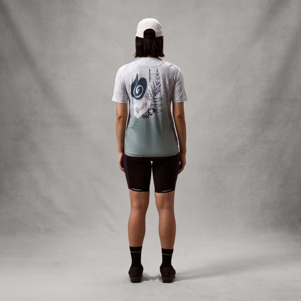 ENDURA SINGLETRACK PRINT TEE Naisten lyhythihainen trikoo Aero Sininen