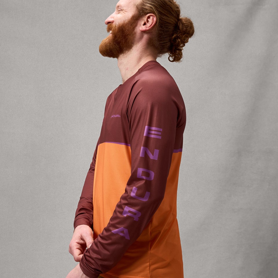 ENDURA SINGLETRACK CORE PRINTED Trikoo pitkähihainen End Orange