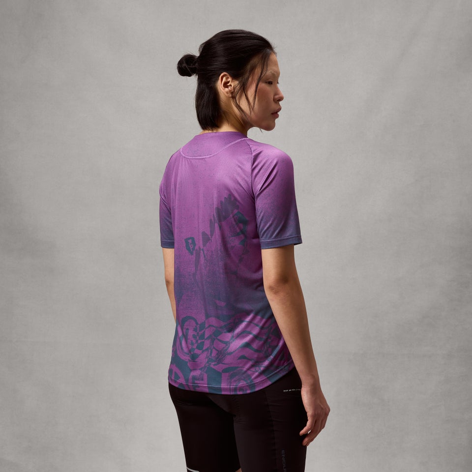 ENDURA SINGLETRACK PRINT Naisten lyhythihainen trikoo End Purple