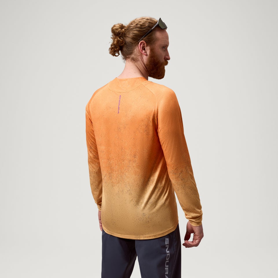 ENDURA SINGLETRACK PRINT Jersey pitkähihainen End Orange