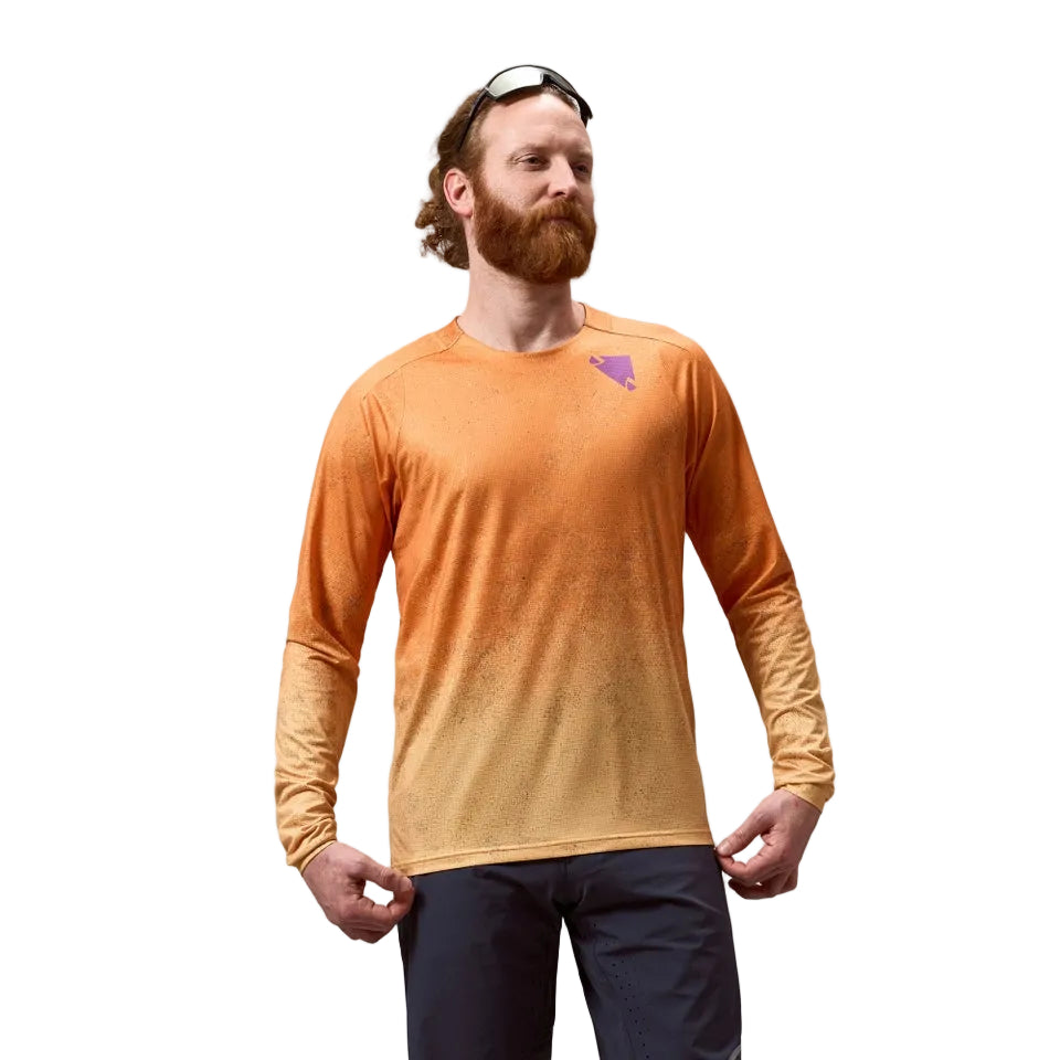 ENDURA SINGLETRACK PRINT Jersey pitkähihainen End Orange