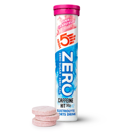 High5 ZERO elektrolyytti nesteytys kofeiinilla (20 tablettia) Pink Grapefruit (20 tablettia)