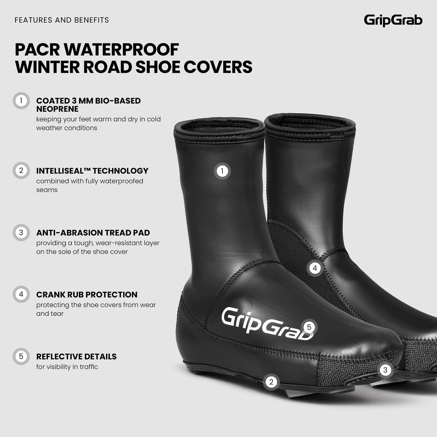 Saappaan suojus GRIPGRAB PACR WATERPROOF ROAD Musta