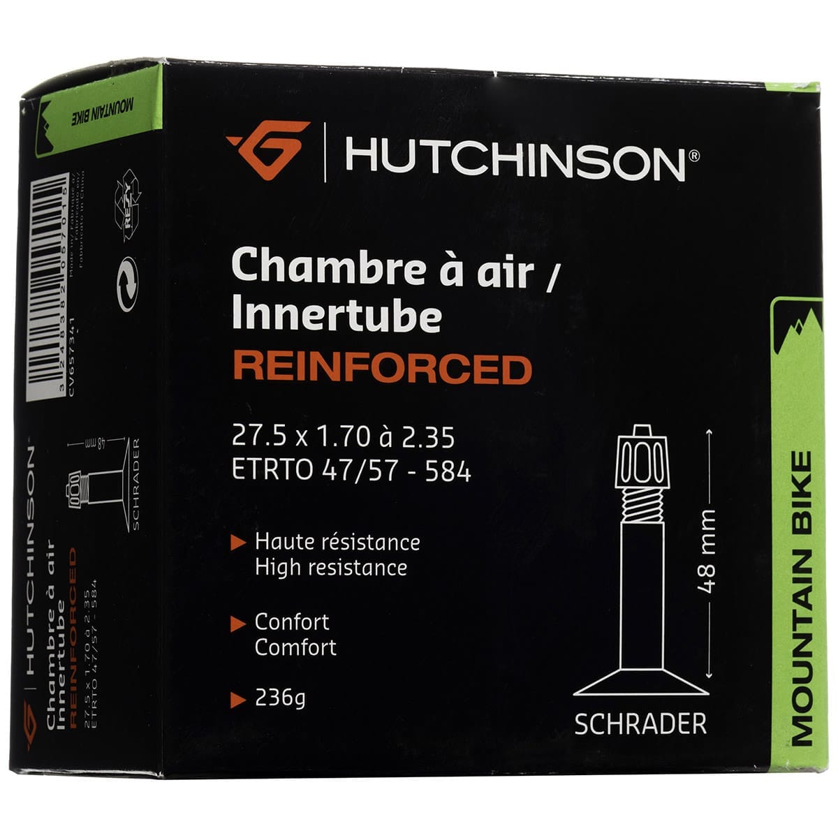 Chambre à Air HUTCHINSON REINFORCED 27,5x 1.70 - 2.35 SCHRADER 48mm