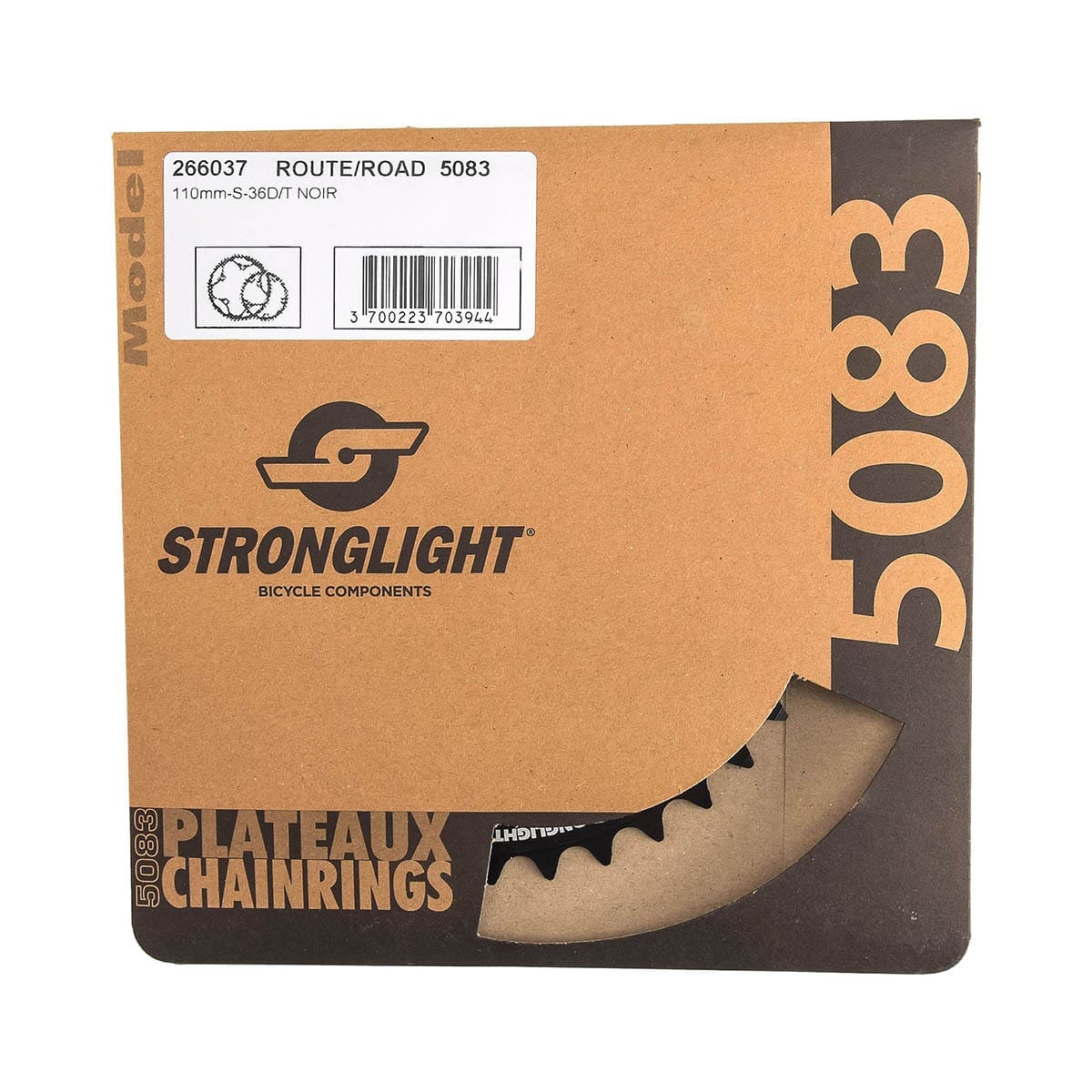 Plateau Intérieur 9/10V STRONGLIGHT ALU 5083 TYPE S 110mm noir