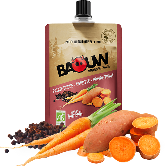 BAOUW Luomu Energiasose Suolainen resepti Bataatti/Porkkana/Paprika (90g)