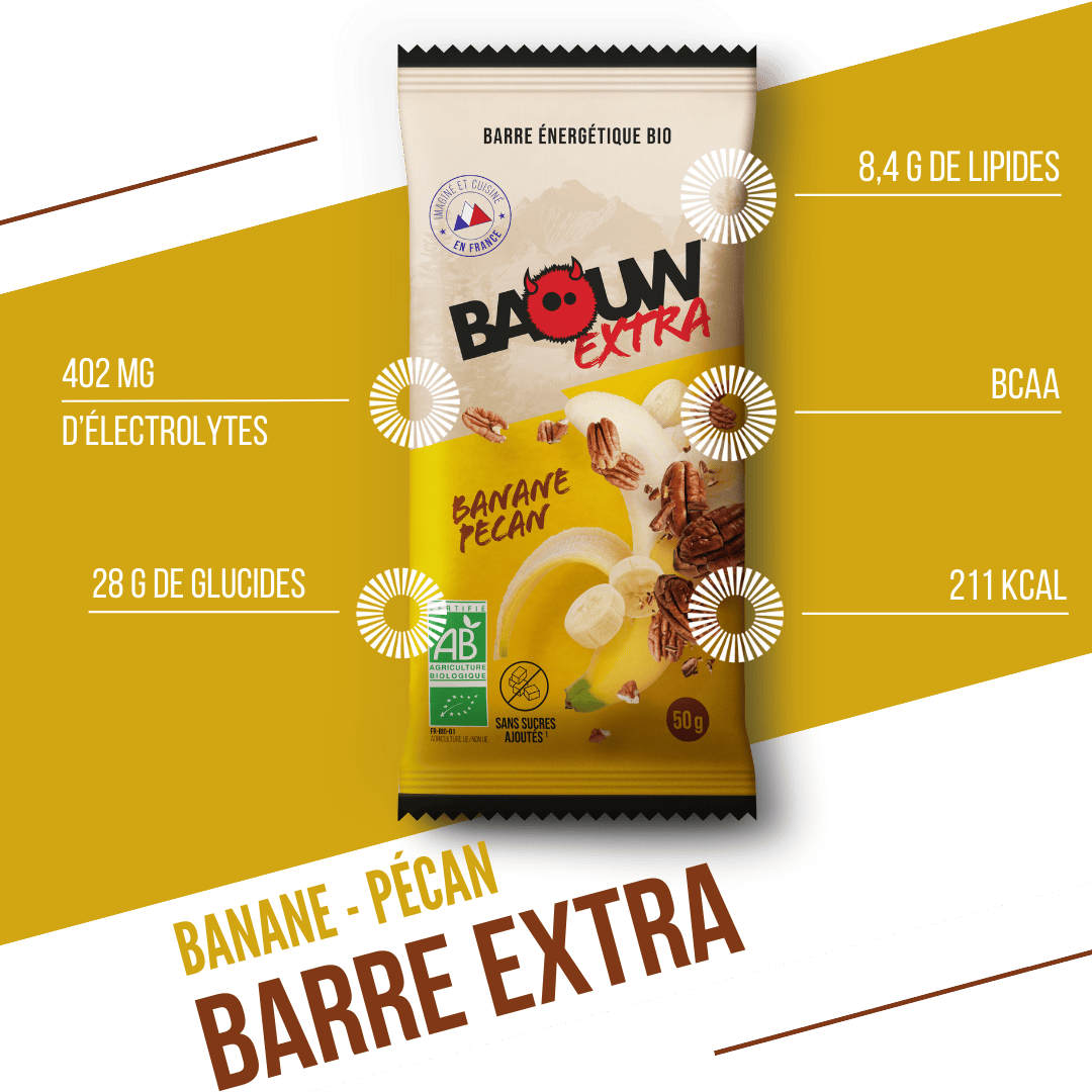 BAOUW ORGANIC EXTRA banaani-pekaani energiapatukka (50g)