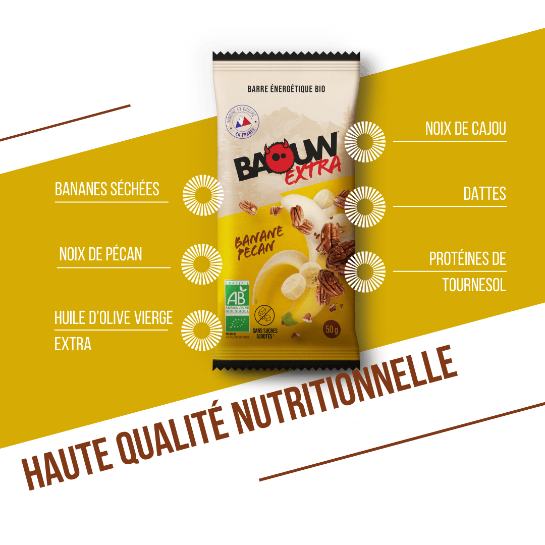 BAOUW ORGANIC EXTRA banaani-pekaani energiapatukka (50g)