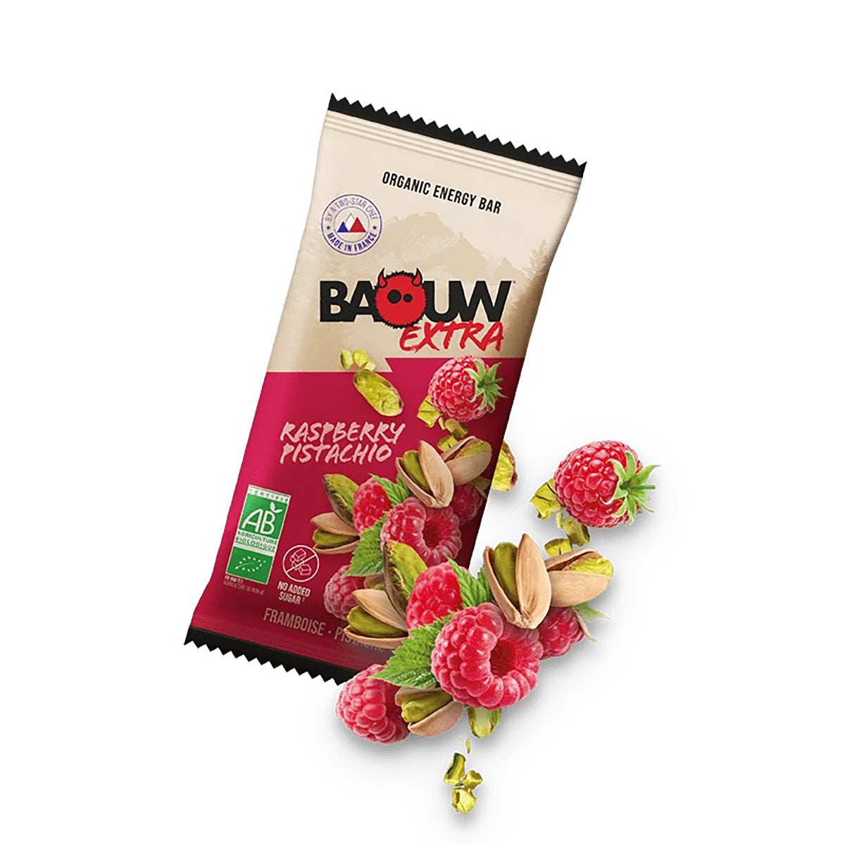 BAOUW ORGANIC EXTRA vadelma-pistaasipatukka (50g)