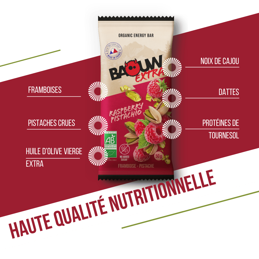 BAOUW ORGANIC EXTRA vadelma-pistaasipatukka (50g)