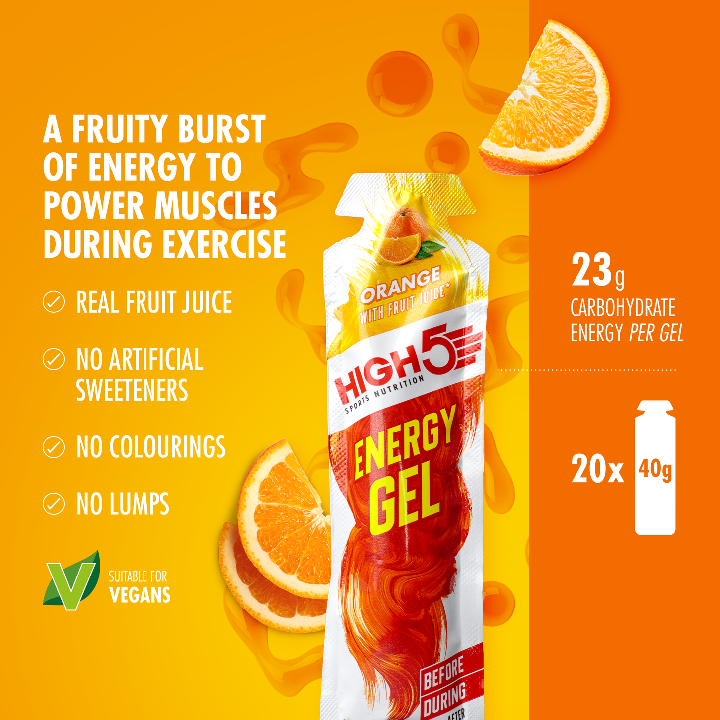HIGH5 ENERGIAGEELI (40g) Oranssi (40g)