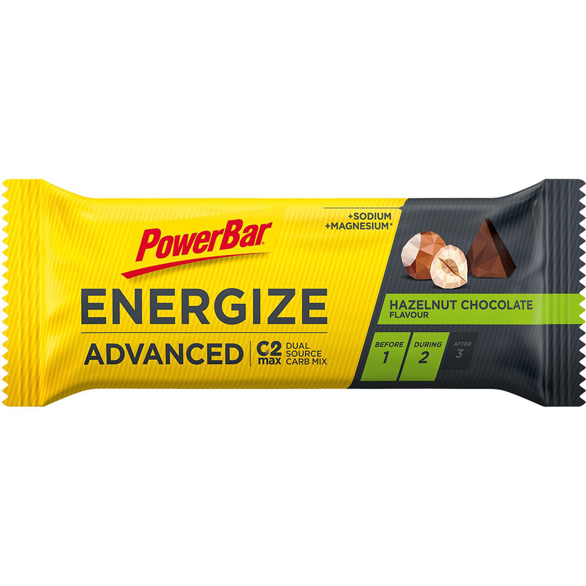 POWERBAR ENERGIZE ADVANCED energiapatukka (55g) suklaa hasselpähkinä)