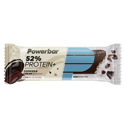 POWERBAR 52% PROTEIINI PLUS palautuspatukka (55 g) Cookies & Cream (keksit ja kerma)