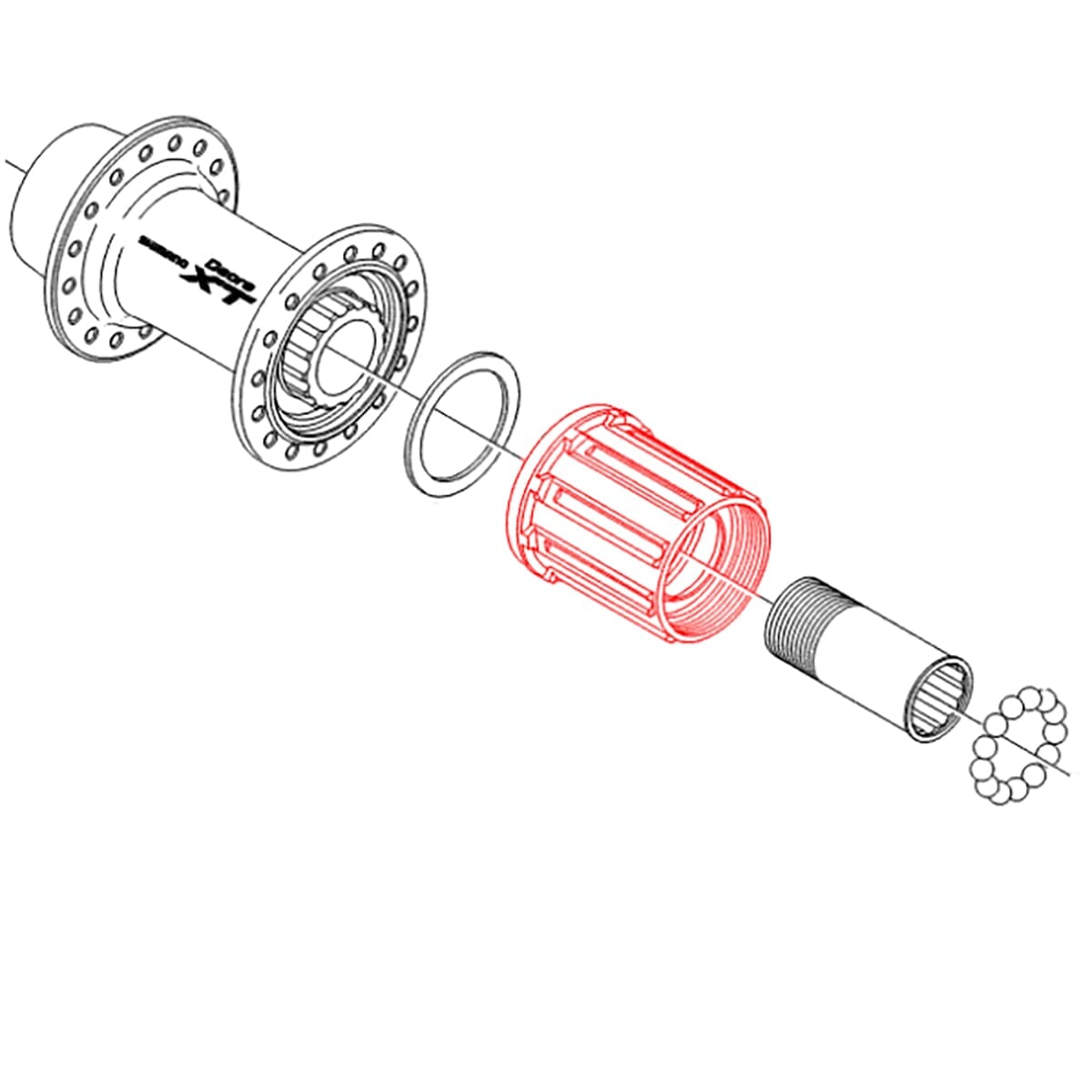 Corps de Roue Libre pour Roues SHIMANO XT WH-M770/785 Axe 9mm