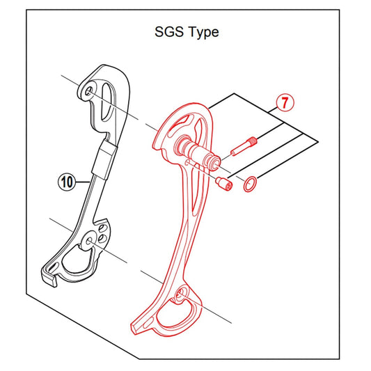 Chape de Dérailleur Arrière Externe Longue SHIMANO XT RD-M772 SGS